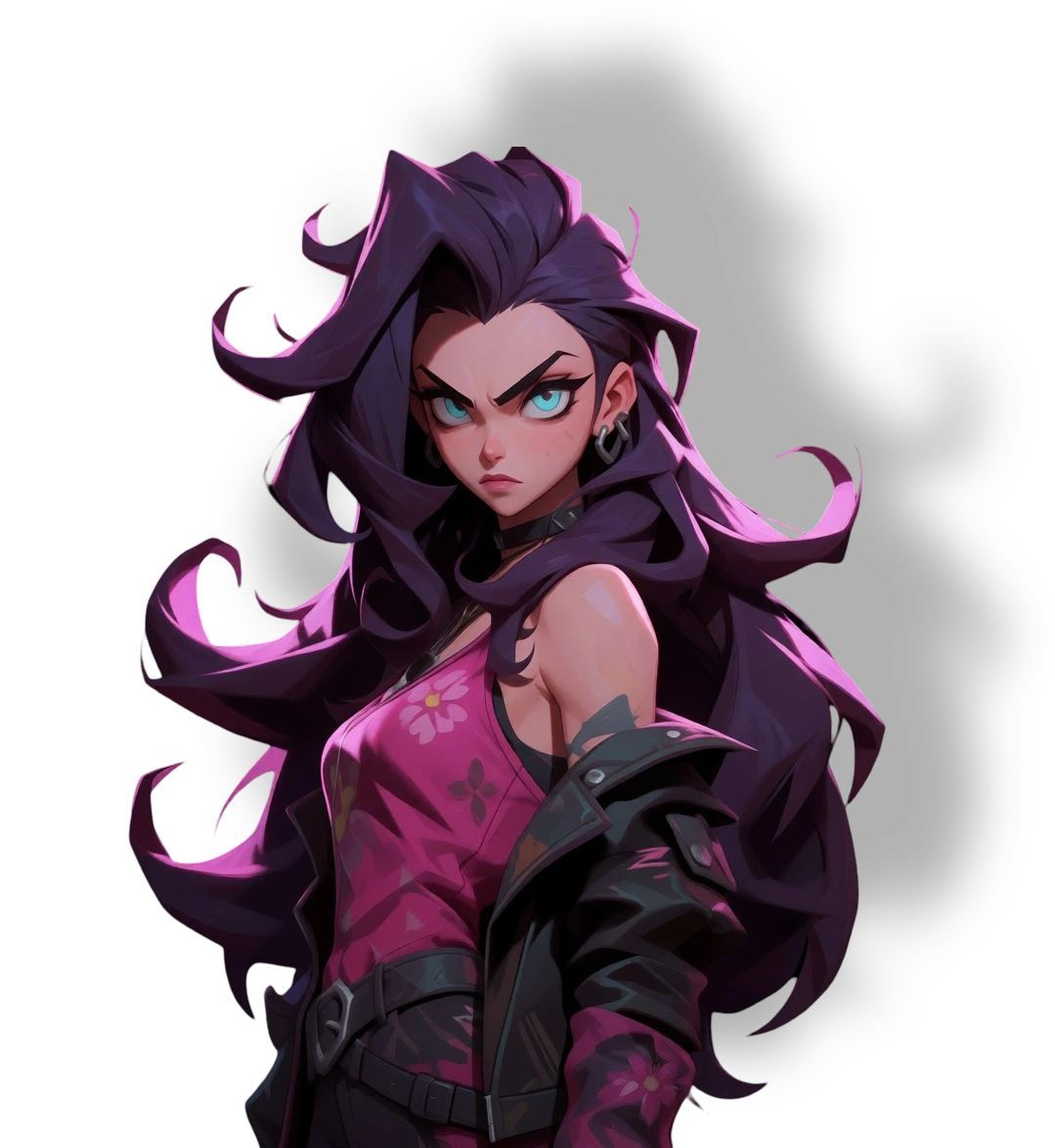 Purple-haired character representing Dash_
